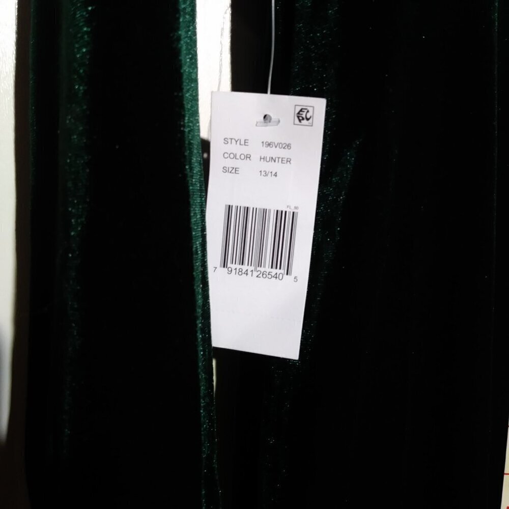 B. Darlin Dark Green Emerald Velvet / Velour Dress | Party/Holiday Dress - Picture 5 of 6